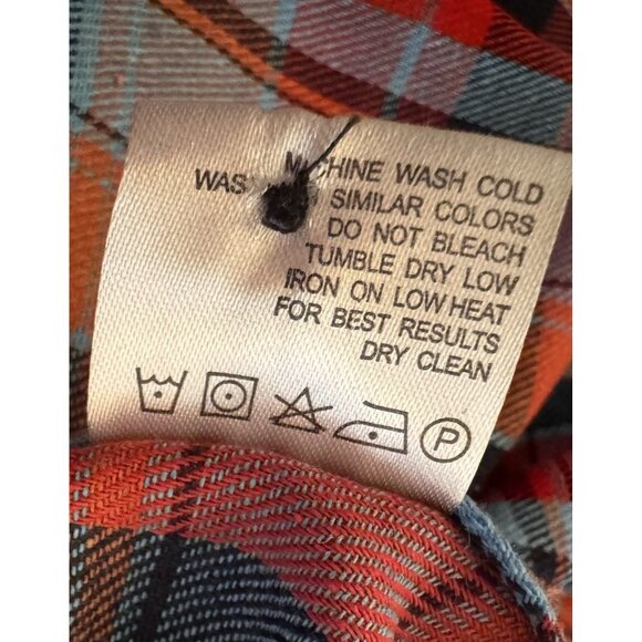 Designed In Italy Blue Plaid Button Up Size 2XL Woman's Flannel western shirt - Picture 3 of 16